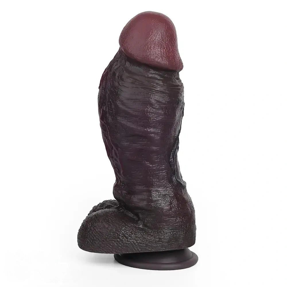 Coffee brown dual density silicone suction cup dildo, photo 9