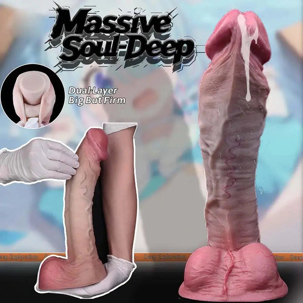 Flesh tone dual density silicone dildo, photo 2