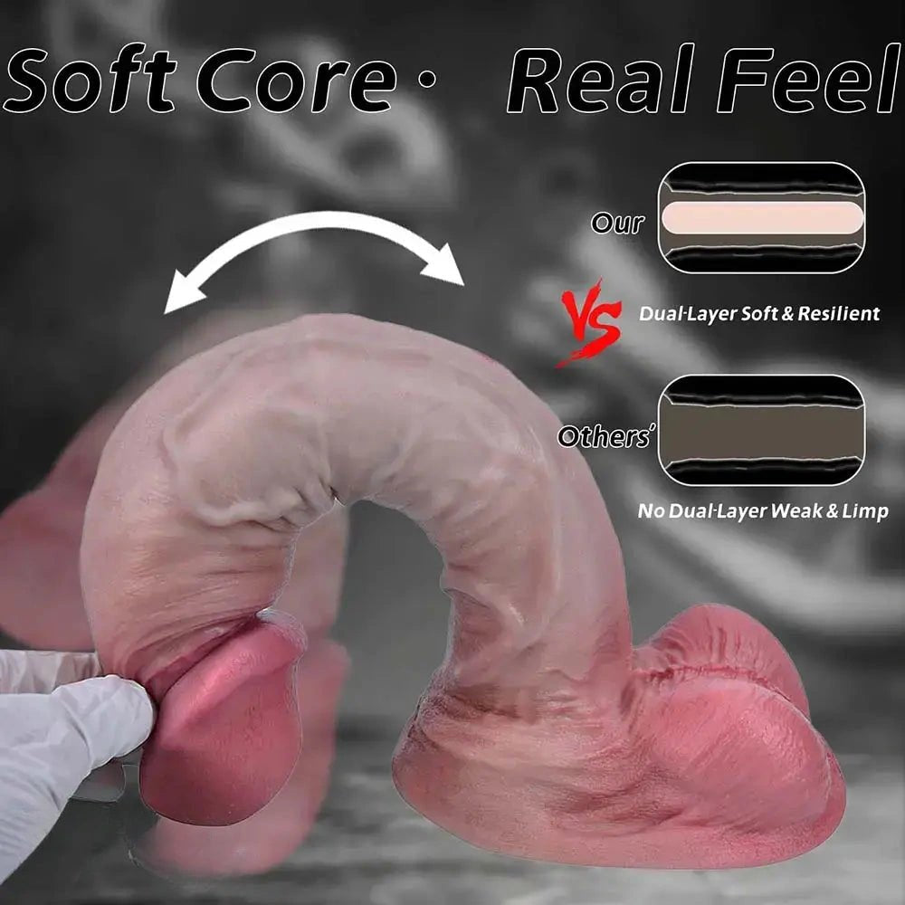 Flesh tone dual density silicone dildo, photo 5