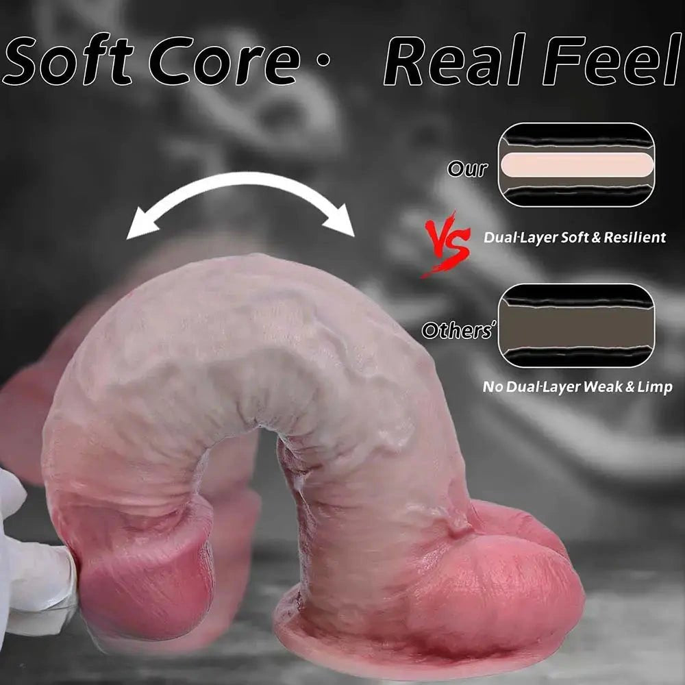 Flesh-tone dual density silicone suction cup dildo, photo 7