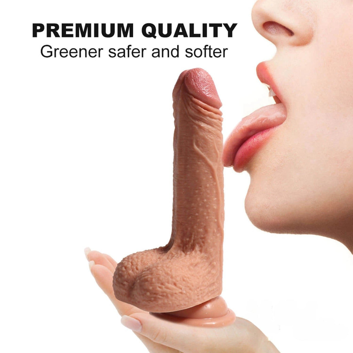 Flesh dual density silicone suction cup dildo