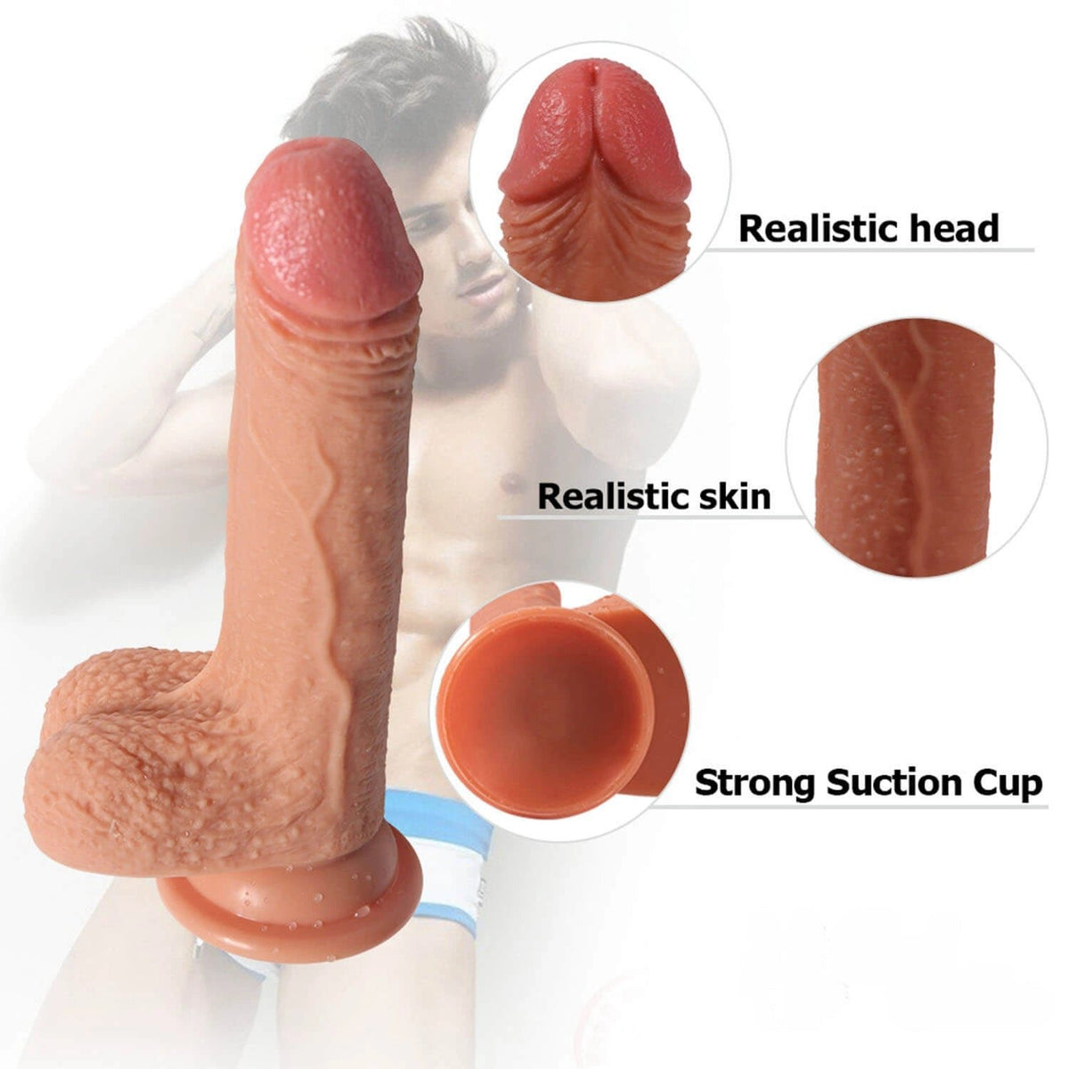 Dual density silicone suction cup dildo, photo 8