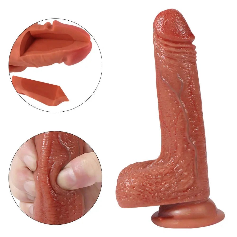 Dual density silicone suction cup dildo, photo 1
