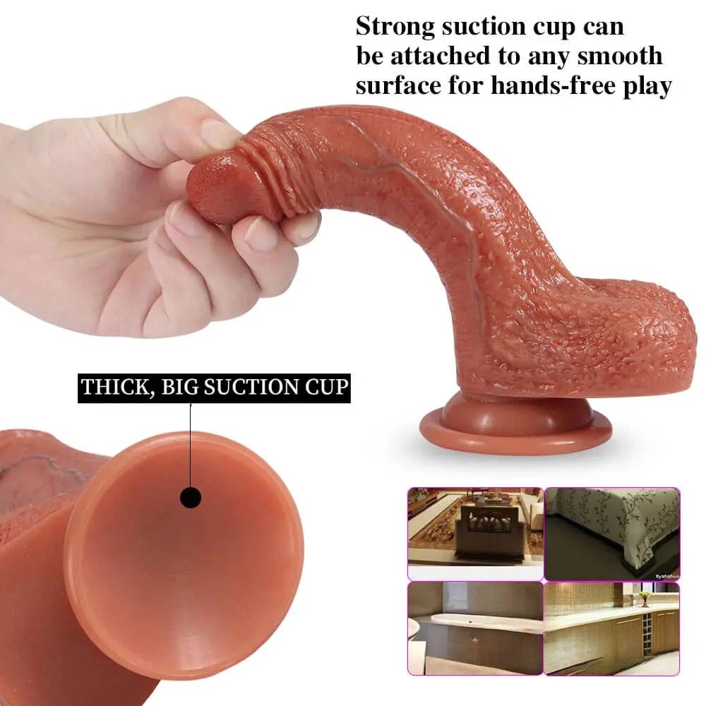 Dual density silicone suction cup dildo, photo 9