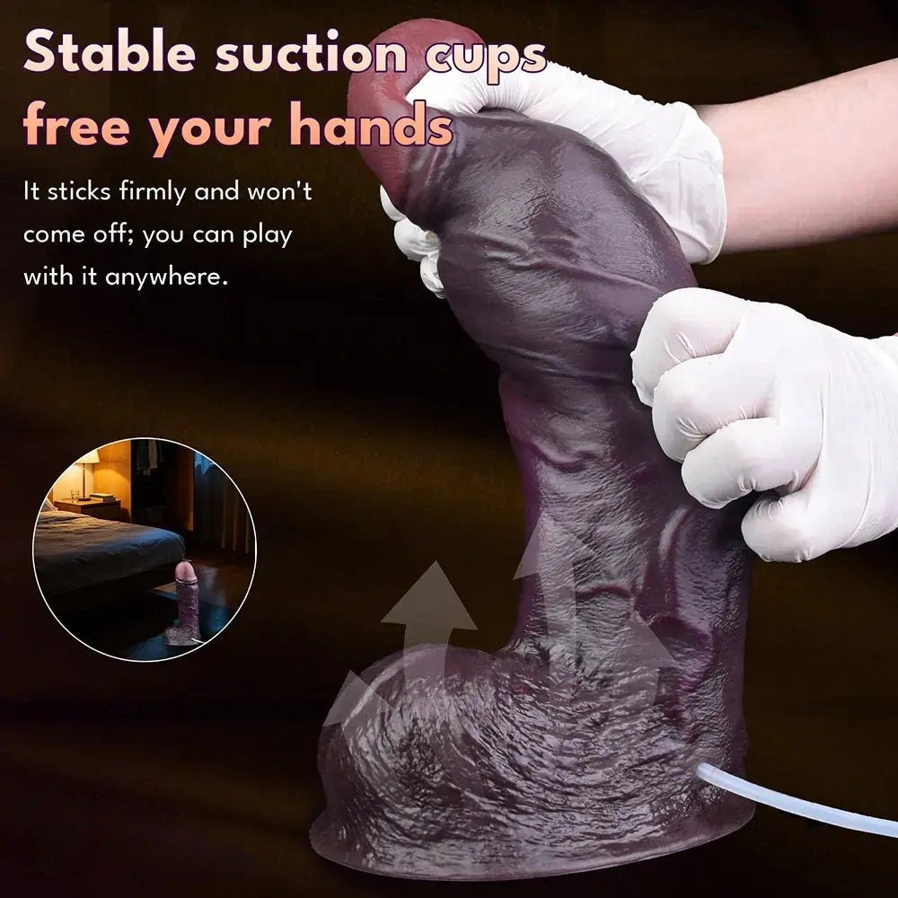 Coffee silicone squirting dildo, photo 6