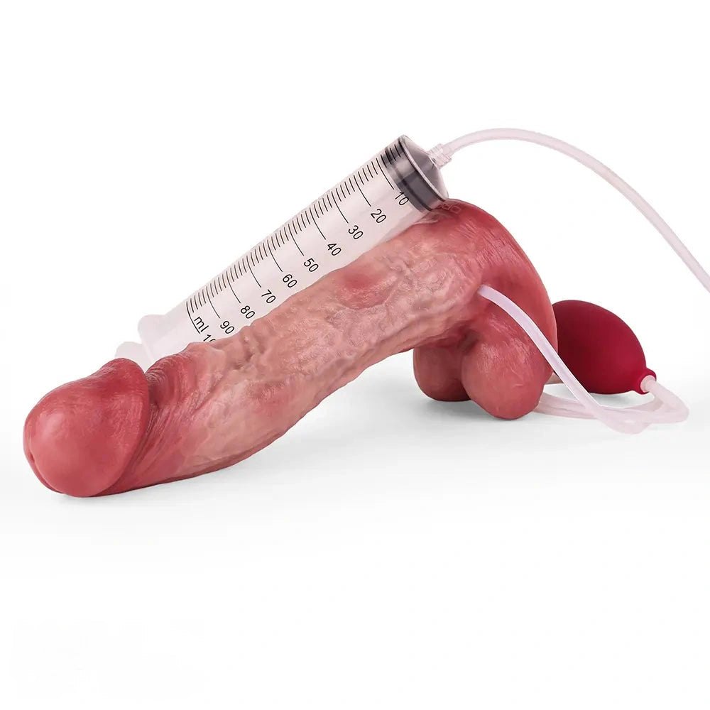 Flesh-tone dual density squirting dildo, photo 11