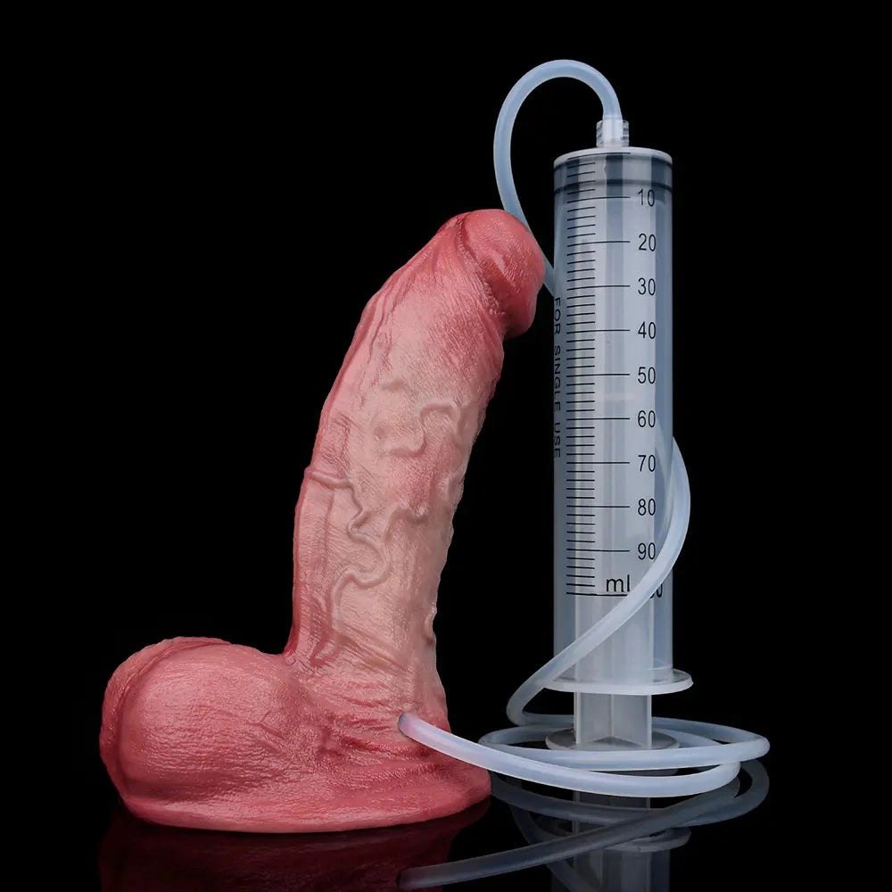 Flesh tone dual density squirting dildo, photo 11