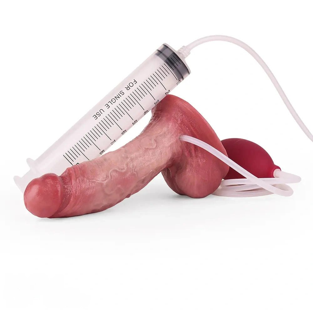 Flesh tone dual density squirting dildo, photo 7