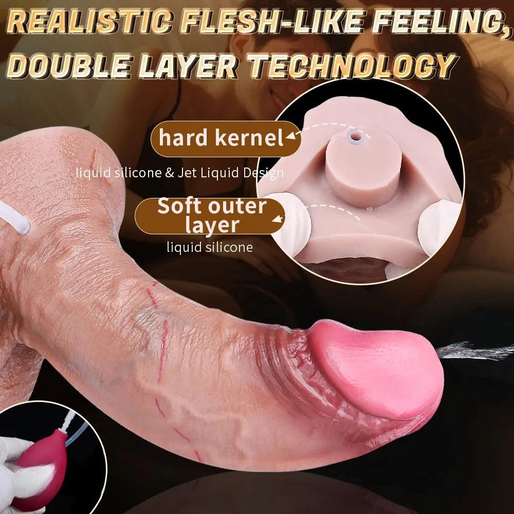 Flesh silicone realistic dildo with suction cup base, photo 10