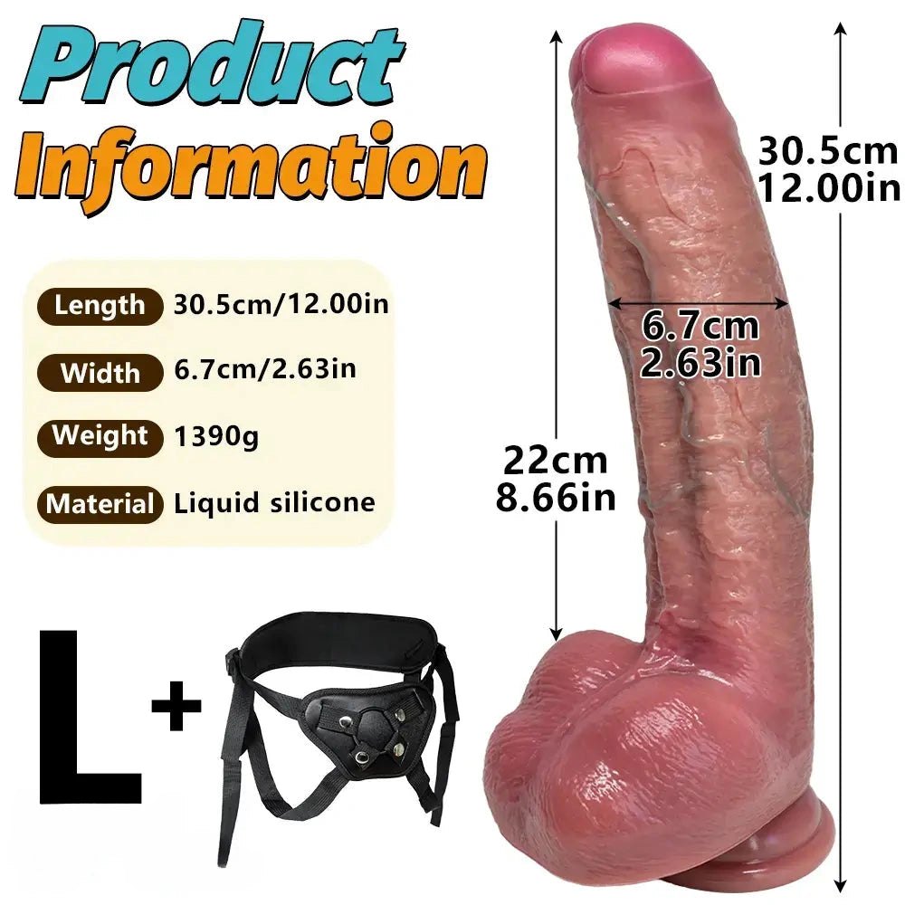 Flesh tone silicone strap-on dildo, photo 16