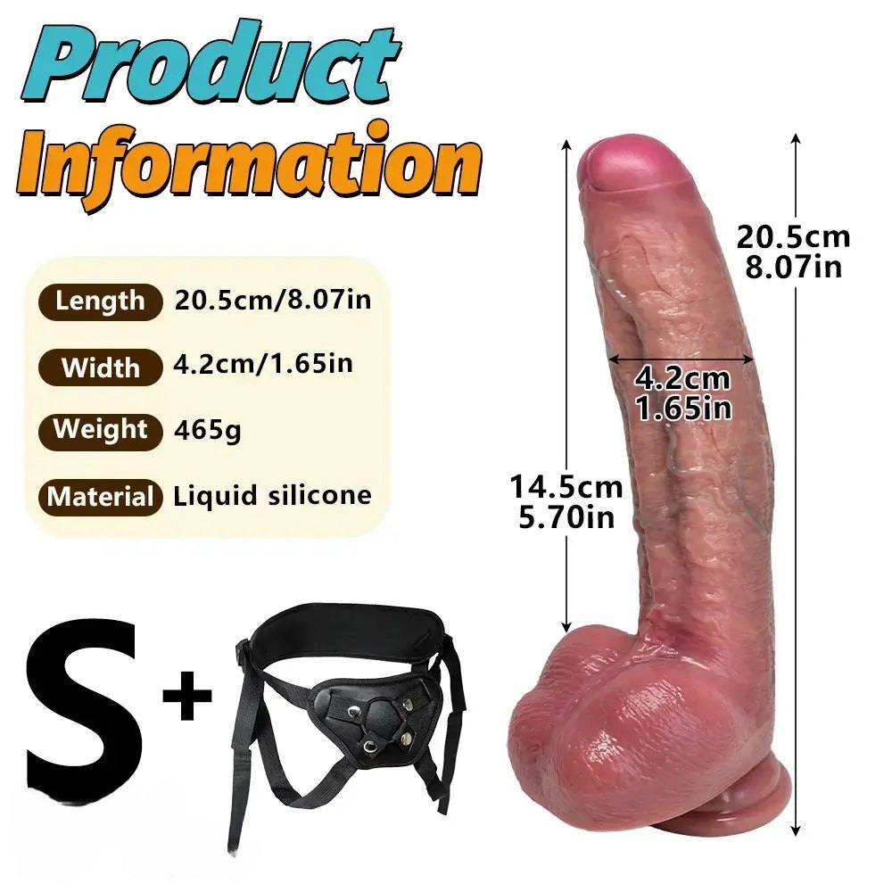 Flesh tone silicone strap-on dildo, photo 18