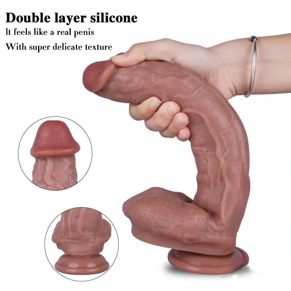 Dual layer suction cup silicone dildo, photo 3