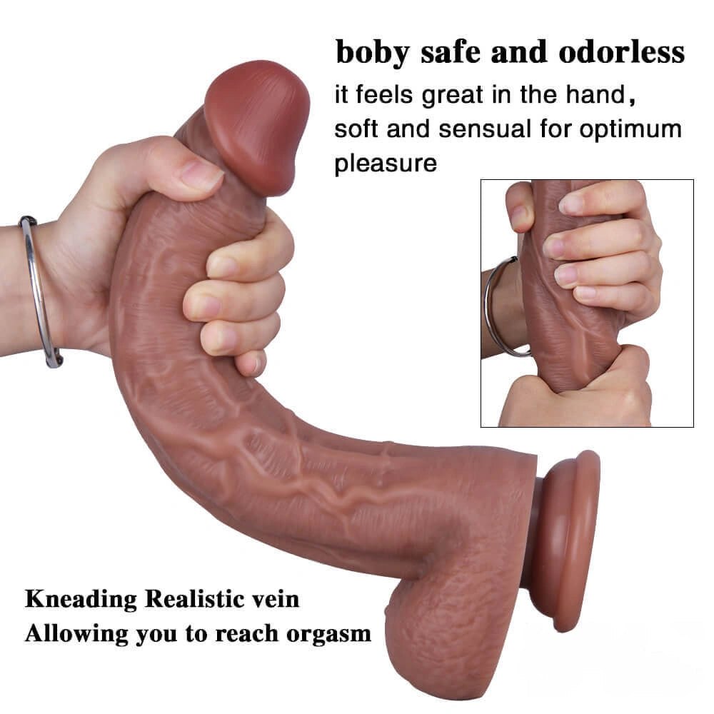 Dual layer suction cup silicone dildo, photo 4