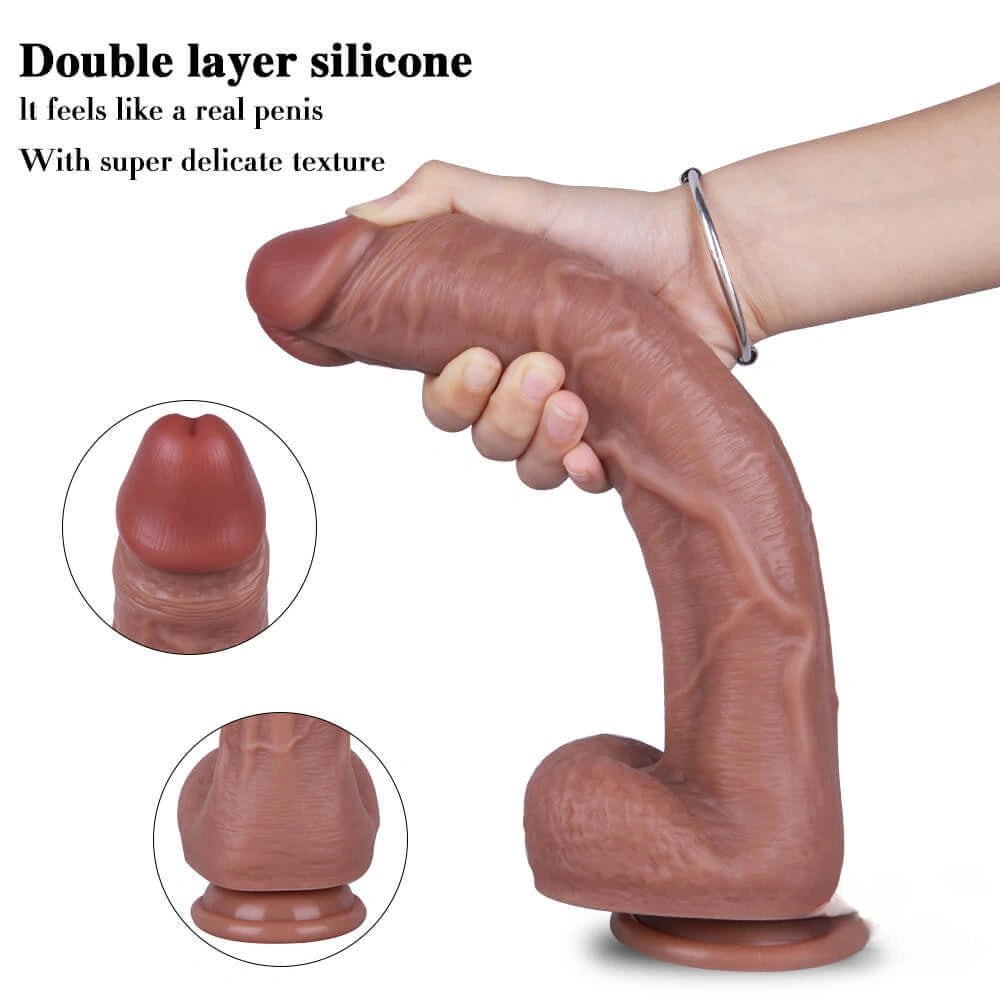 Dual layer suction cup silicone dildo, photo 5