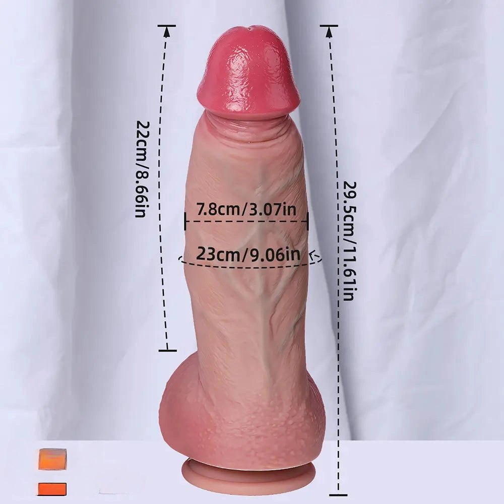 Flesh dual density thick dildo