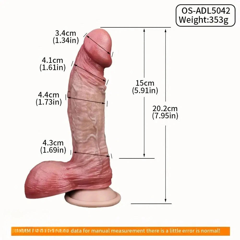 Flesh-colored dual density realistic dildo with suction cup base, photo 5
