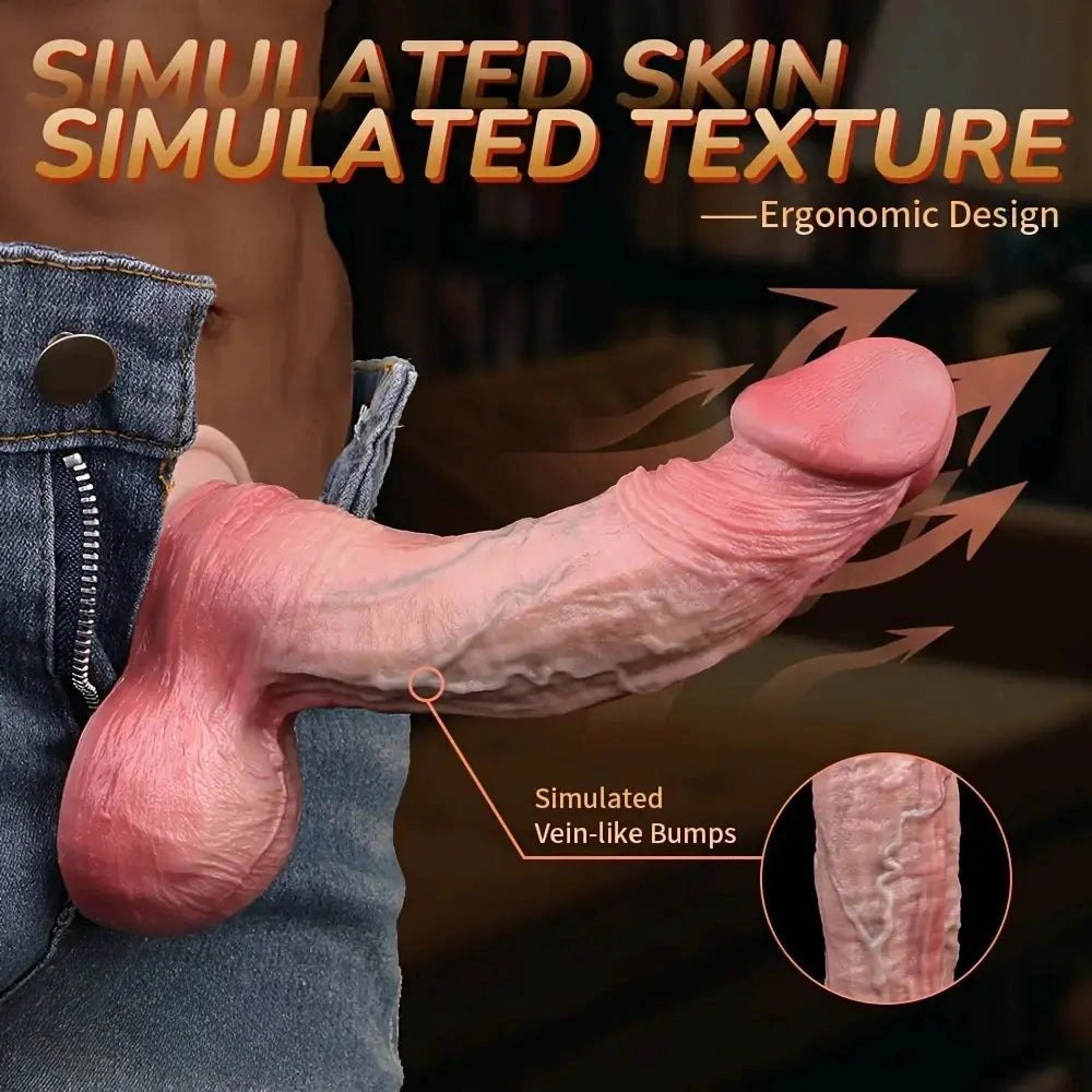 Flesh-colored dual density realistic dildo with suction cup base, photo 6