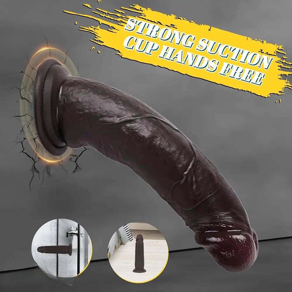 Dual-density curved realistic silicone dildo, photo 13