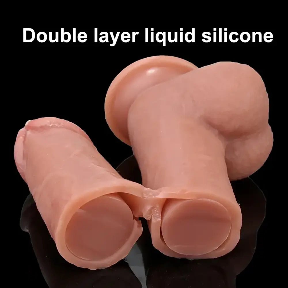 Flesh dual density silicone realistic dildo, photo 8