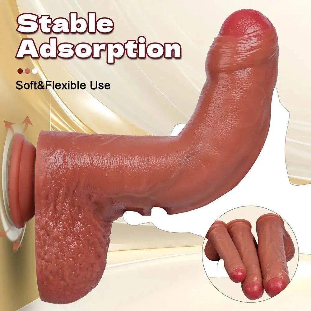 Flesh-toned uncut suction cup dildo, photo 6