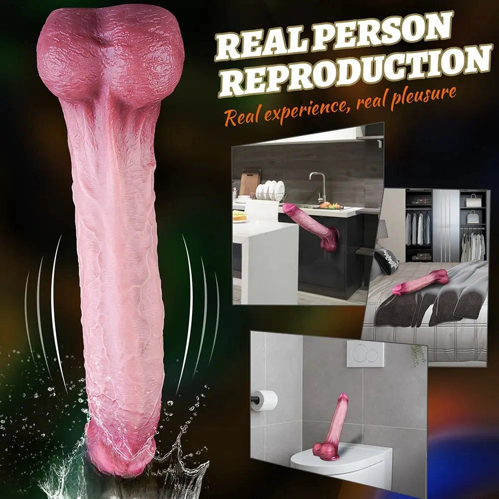 Flesh dual-density veined big dildo, photo 2