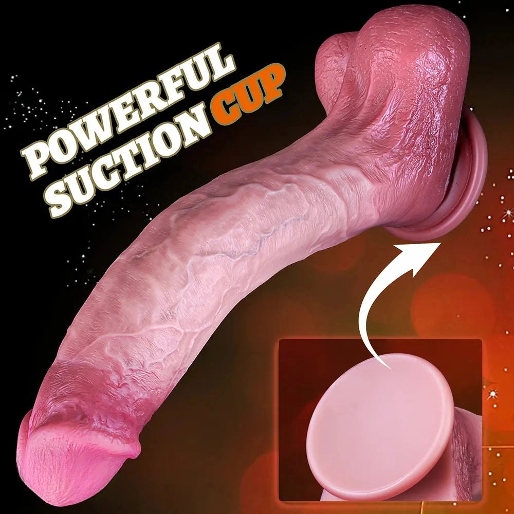 Flesh dual-density veined big dildo, photo 6