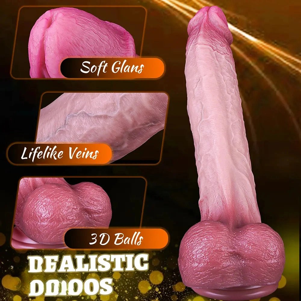 Flesh dual-density veined big dildo, photo 7
