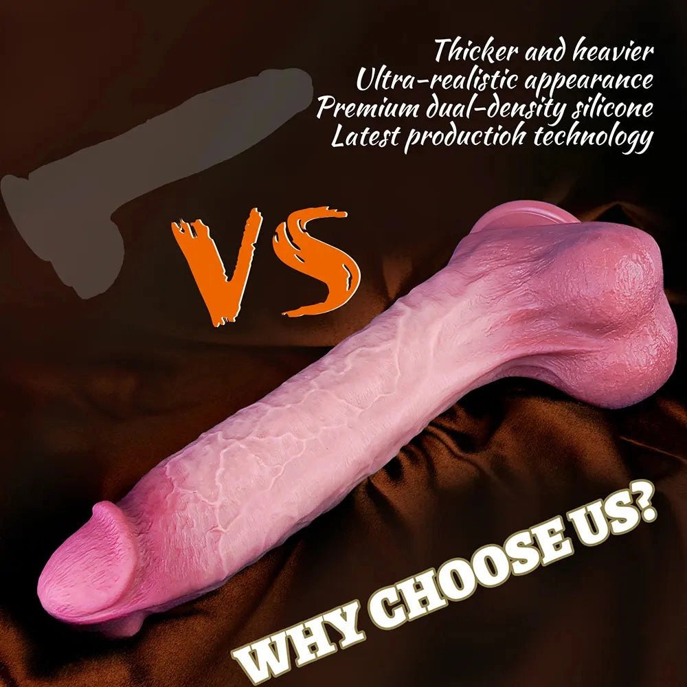 Flesh dual-density veined big dildo, photo 8