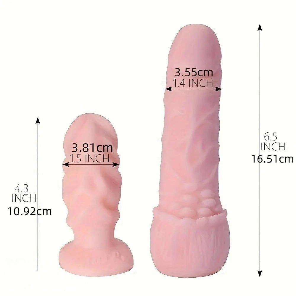 Flesh silicone strap-on harness with two dildos, photo 8