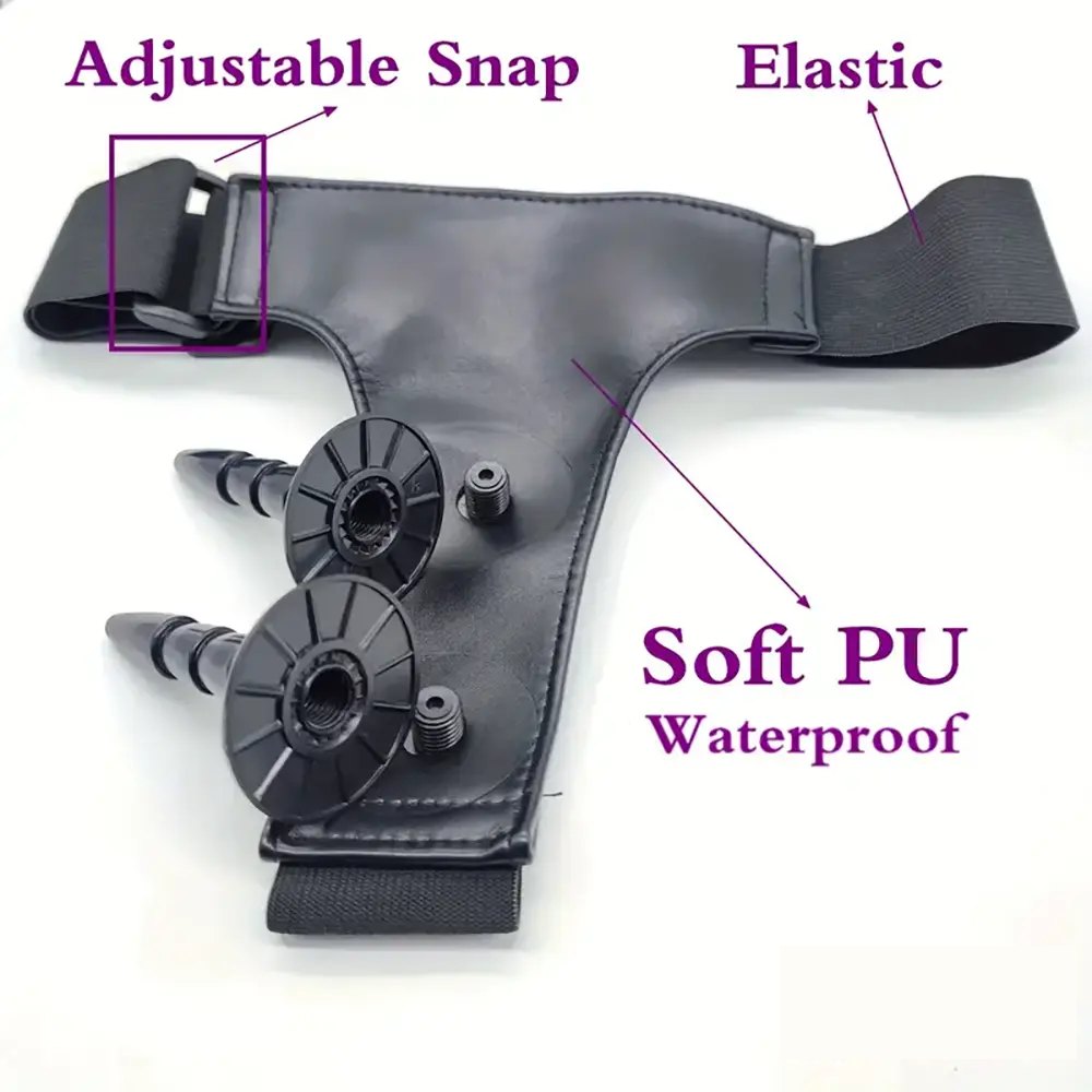 Wearable pvc dual dildo panty harness, photo 4