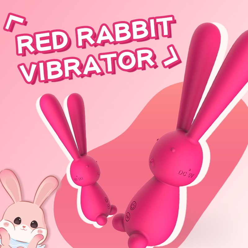 Rose red silicone rabbit g-spot vibrator, photo 2