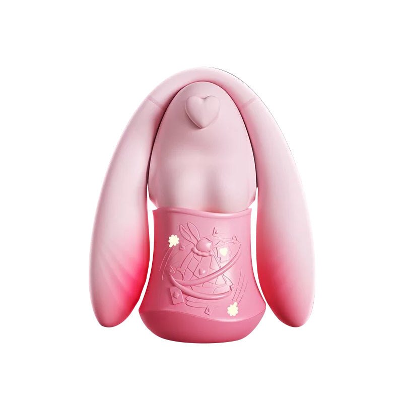 Pink dual-ear silicone rabbit vibrator, photo 1