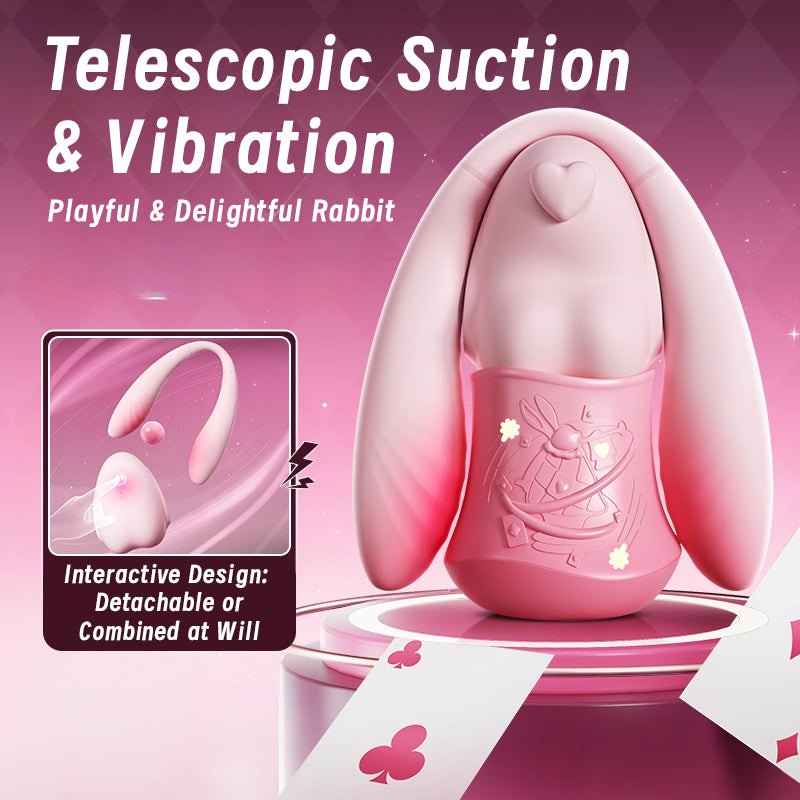 Pink dual-ear silicone rabbit vibrator, photo 3