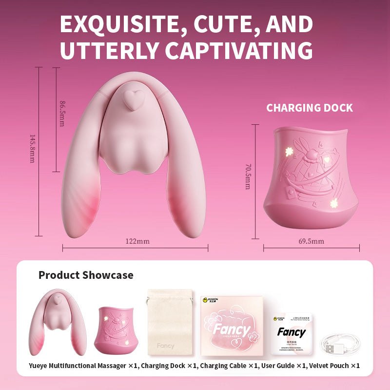 Pink dual-ear silicone rabbit vibrator, photo 5