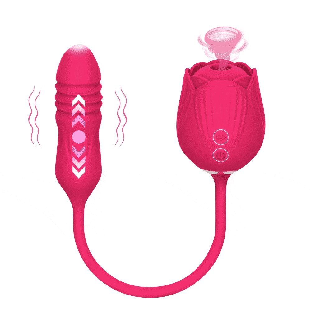 Suction pink rose dual-end suction vibrator