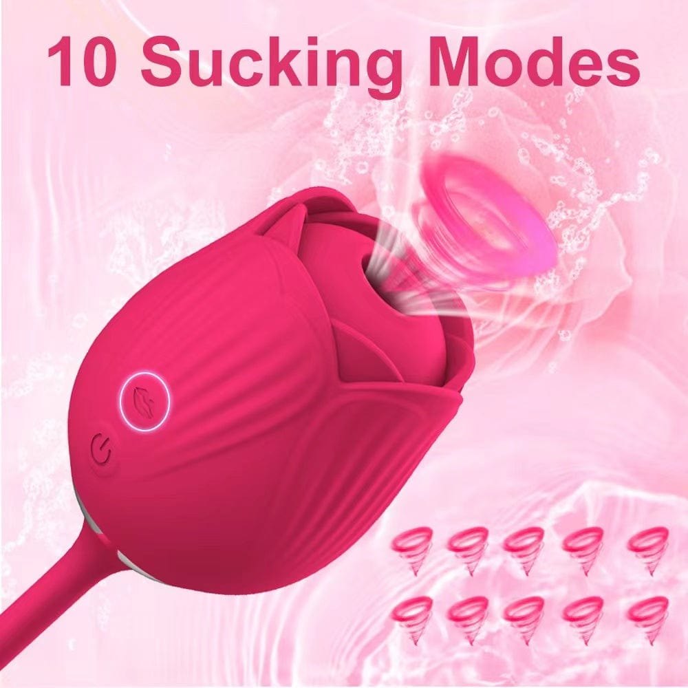 Pink rose dual-end suction vibrator, photo 3