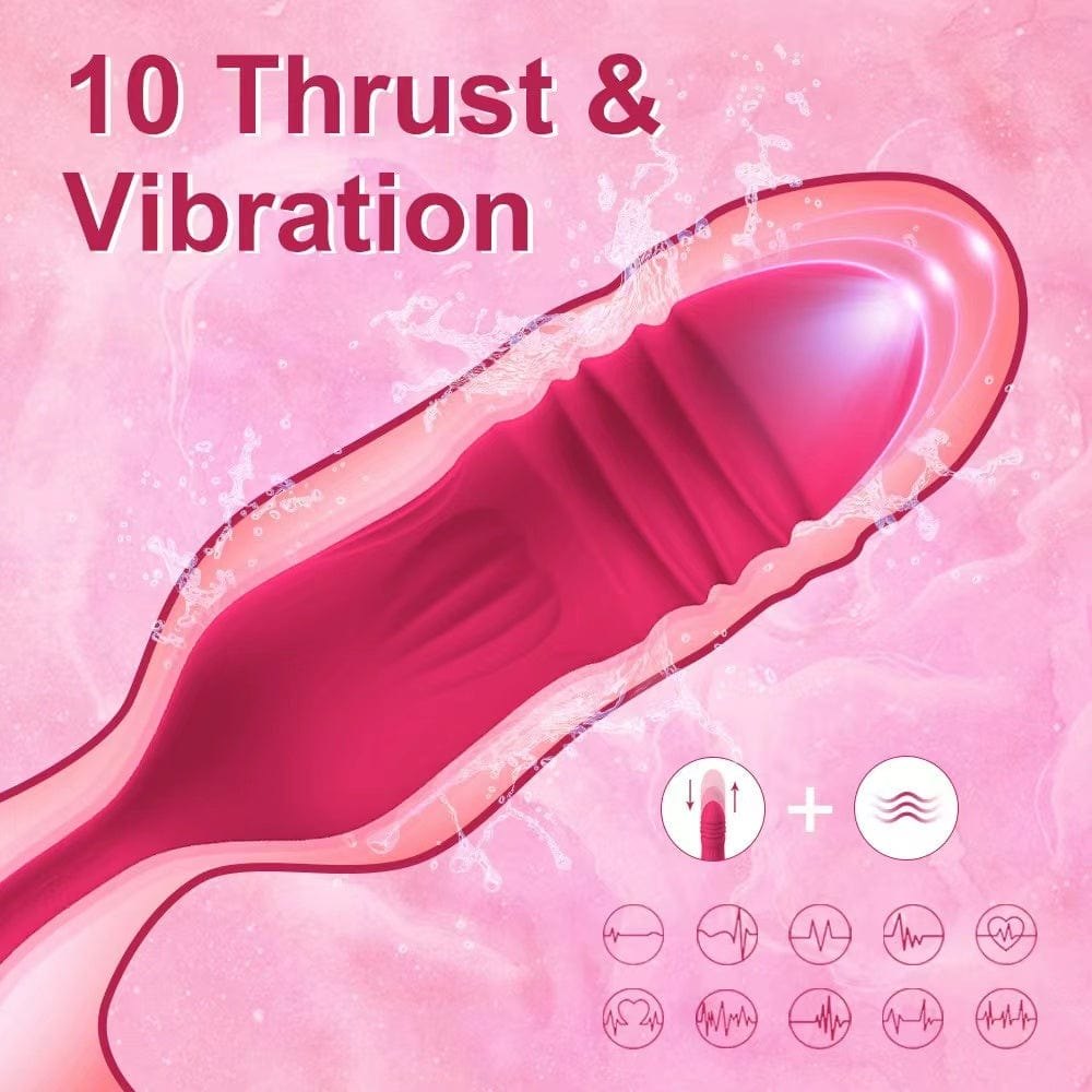 Pink rose dual-end suction vibrator, photo 4