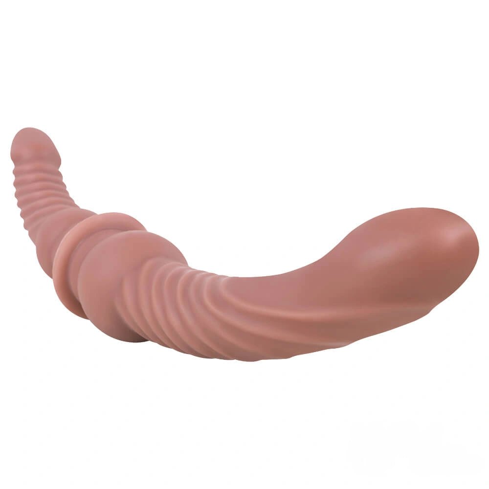 Flesh double-ended silicone dildo