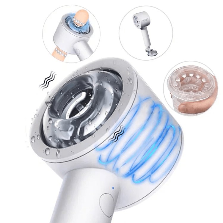 White dual-end telescopic handheld male masturbator, photo 3
