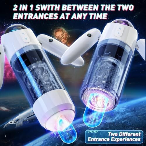 Black green dual entrance thrusting masturbator, photo 2
