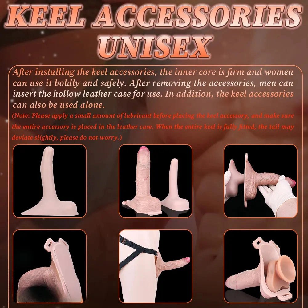 Flesh tone realistic dildo with dual foot base, photo 12