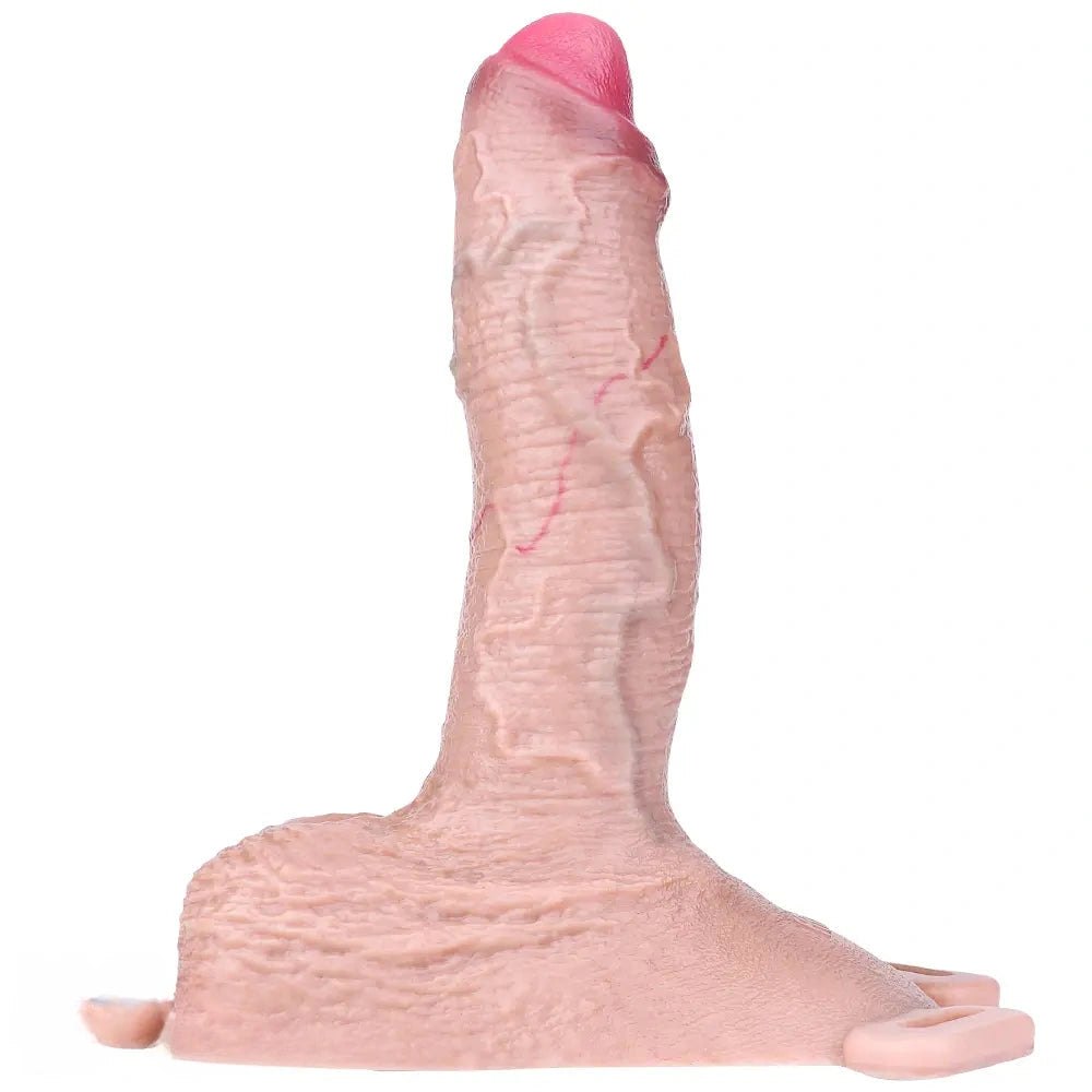 Flesh tone realistic dildo with dual foot base, photo 2