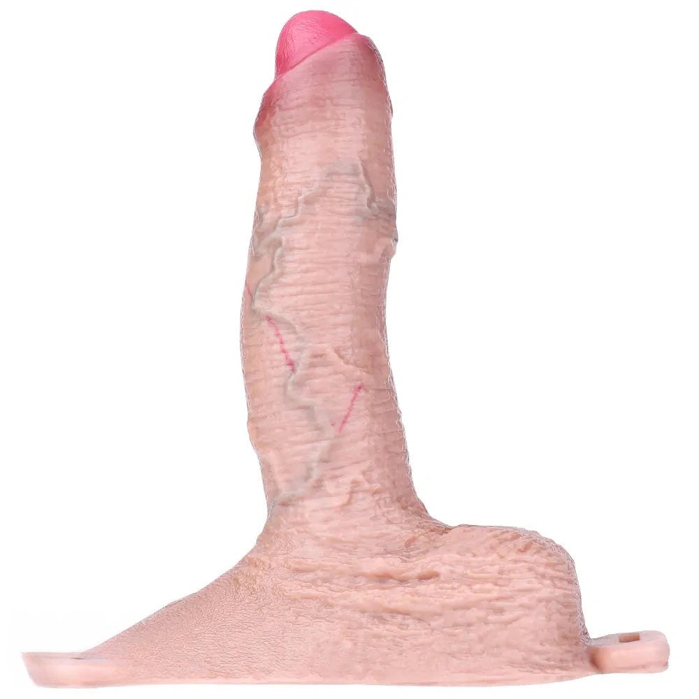 Flesh tone realistic dildo with dual foot base, photo 4