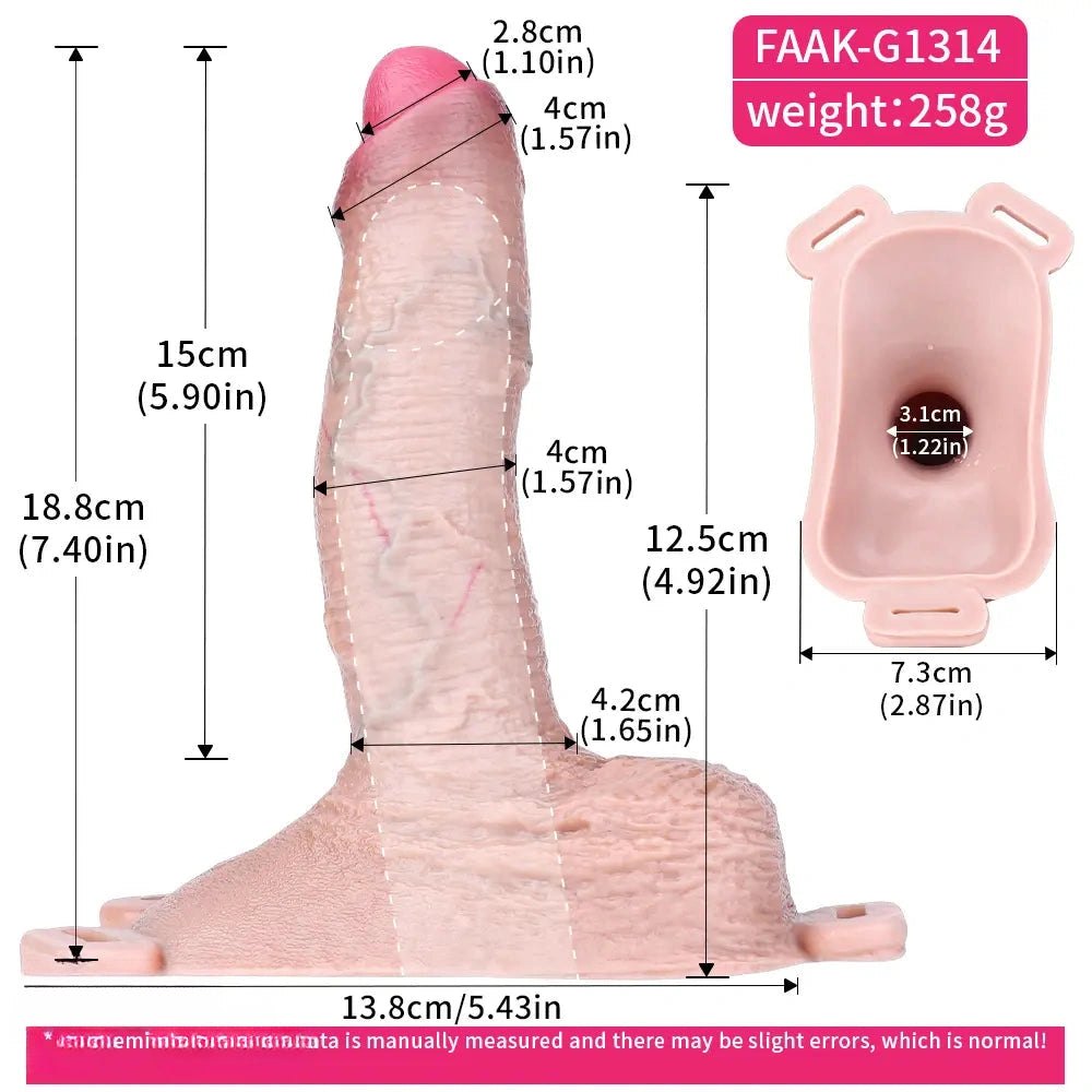 Flesh tone realistic dildo with dual foot base, photo 6