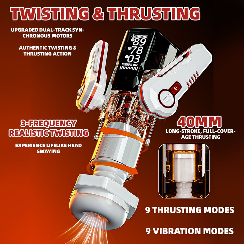 Mech style rotating heating male masturbator, photo 3