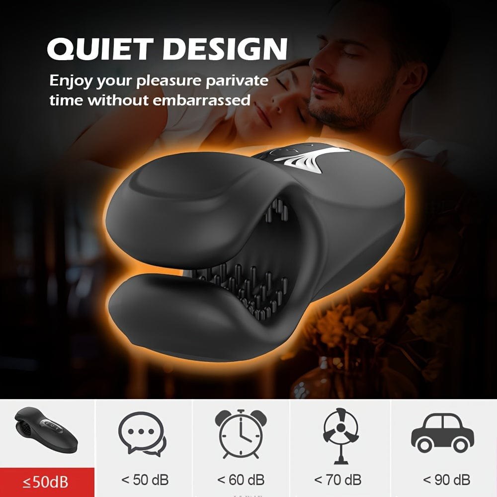 Dual-head plier shape silicone male masturbator with bite and vibration modes, photo 4