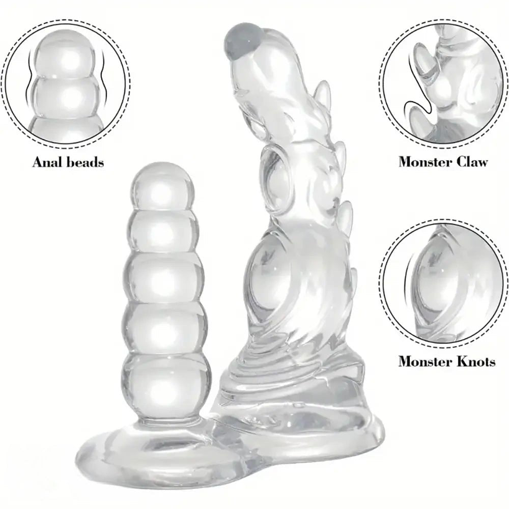 Clear tpe monster knot dildo, photo 2