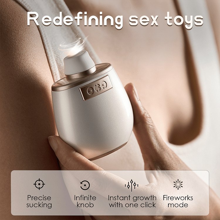 White and gold perfume bottle clit suction vibrator, photo 4