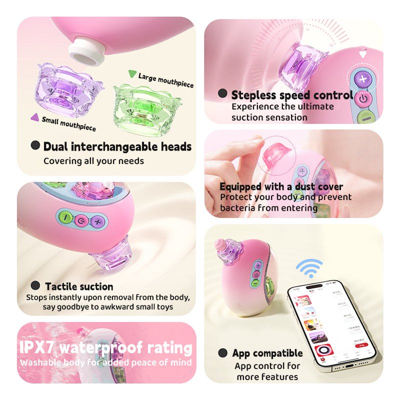 Pink dual head clitoral suction vibrator, photo 6