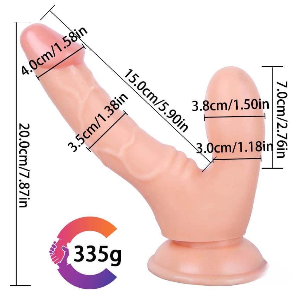 Flesh-tone double-ended dildo with two heads, photo 3